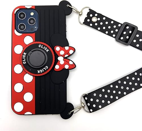 Miniatura 2 de 13 Pro Max - Funda para iPhone 13 Pro Max, bonita funda de goma para cámara de cartón 3D, soporte de anillo de agarre para adolescentes, niñas,