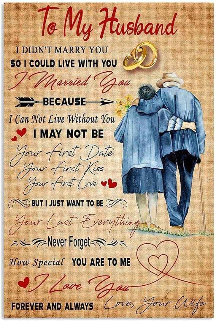 Bioprocess Wife To Husband Never Forget How Special You Are To Me I Love U Poster Metal Tin Sign 8X12 inch