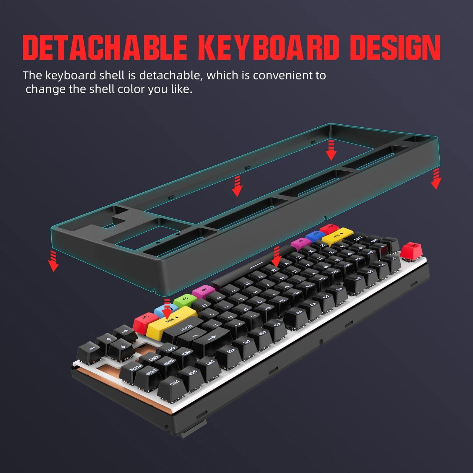 Amazon | 87キーメカニカルゲーミングキーボード、イルミネーションLED