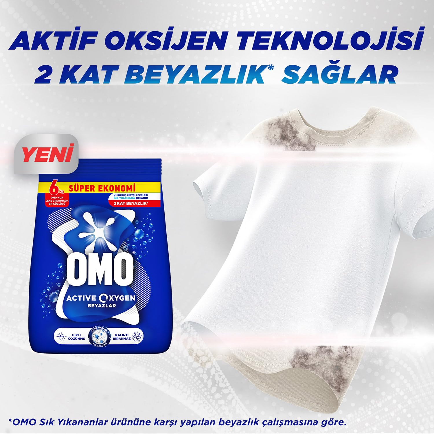 Omo Active Oxygen Beyazlar Toz Deterjanı 6 kg