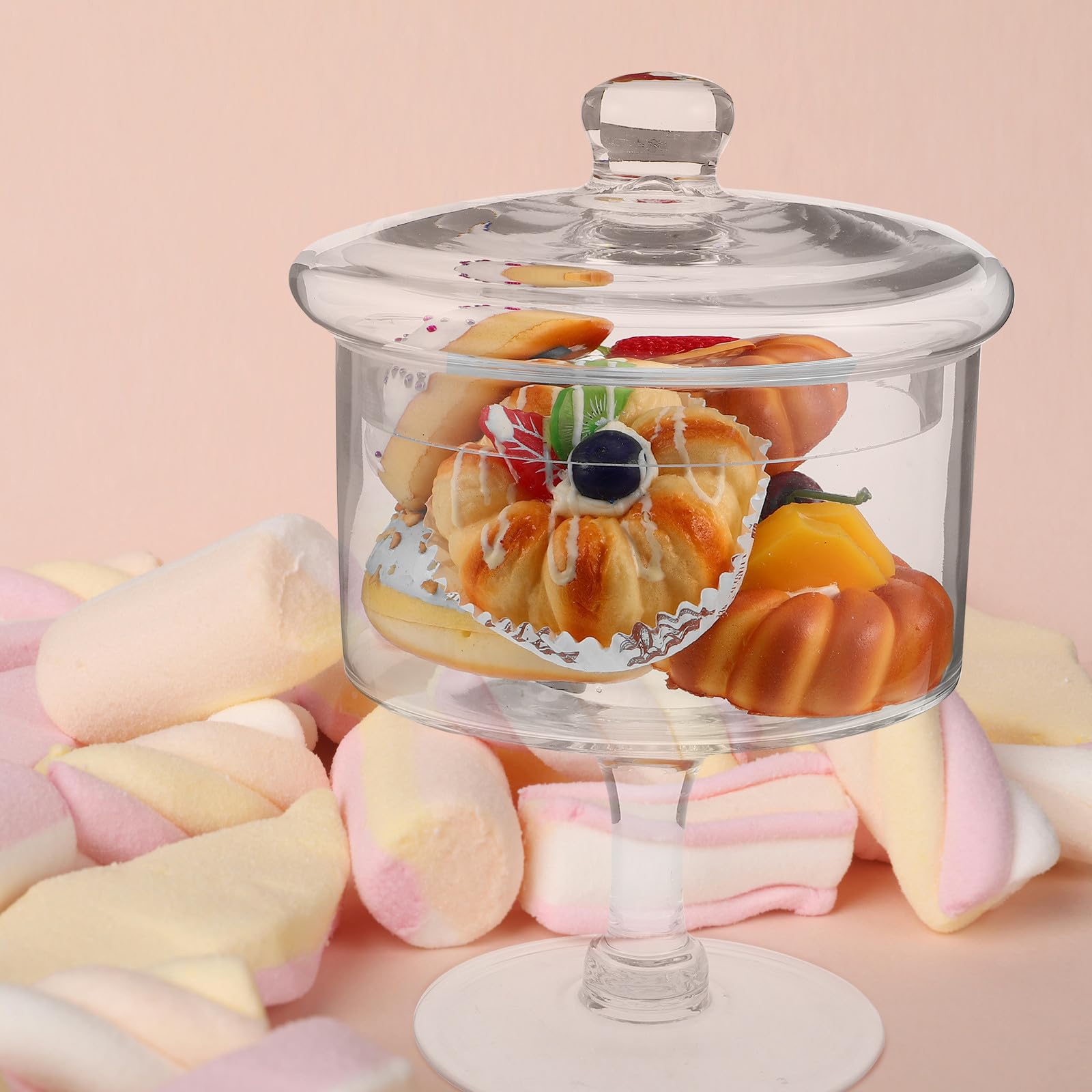 Gadpiparty Tortenständer aus Glas mit Fuß und Deckel Dessertglocke aus Glas 25cm für Desserts und Käse für Hochzeiten und Desserttische