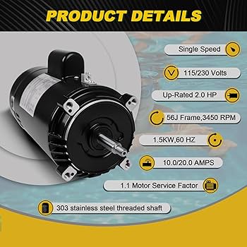Amazon.com: UST1202 2 HP Swimming Pool Pump Motor and Seal