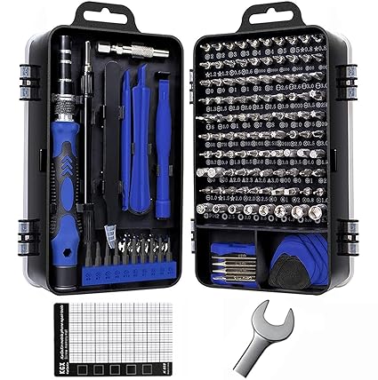 Prishva Latest PC Repair Screwdriver Set, 110 in 1 Professional Precision Screwdriver Set, Multi-Function Magnetic Repair Computer Tool Kit For Mobiles/Tablets/Glasses/Laptop/PC Gray