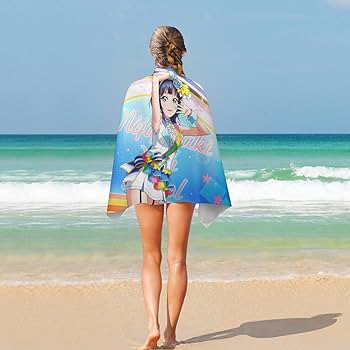 Amazon｜ラブライブ 朝香果林 (15) 大判バスタオル 超ソフトなビーチ