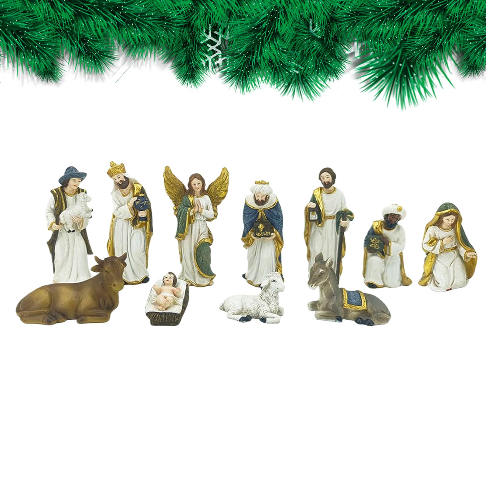 Generico Krippe für Kinder, 11 Stück, Krippe, Harz, für den Urlaub – Weihnachtsdekoration für Zuhause, Familien, Dekoration, Saison, Feiertage