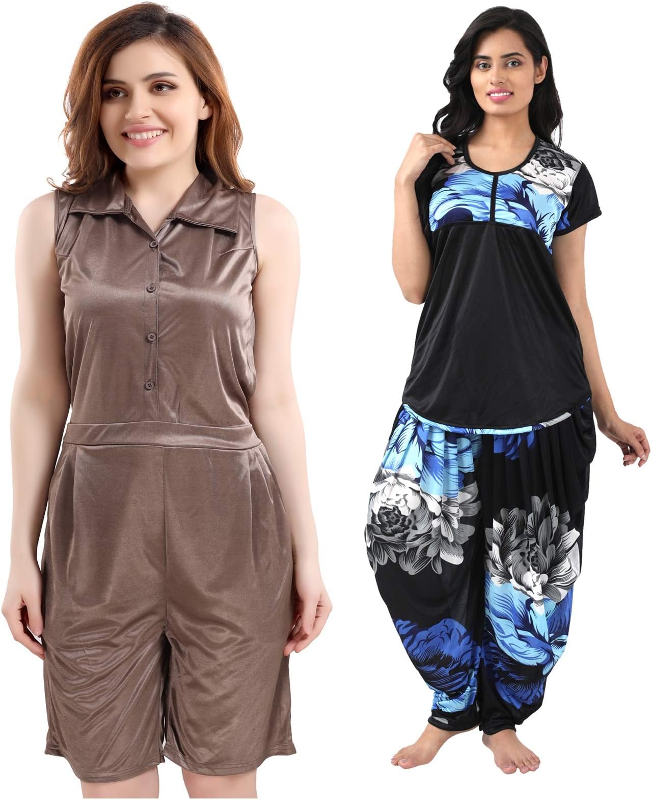REPOSEY Women's Combo of Jumpsuit and Printed Nightsuit (Free Size)
