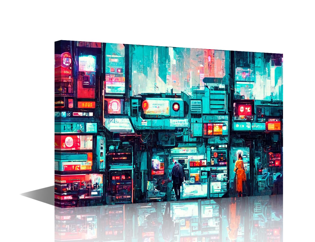Cyberpunk Style Wall Art Tokyo Night Life Home Decorations for Living Room Cyberpunk City Street Modern Paintings Pictures 1 Piece Canvas Wall Art House Decor Posters Prints Ready to Hang 18x12 in โ image 1