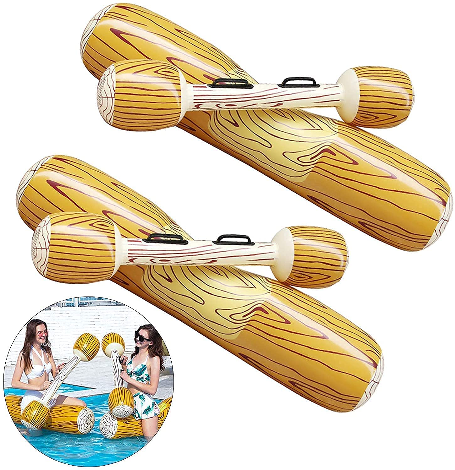 Juguetes de Balsa Inflable,Inflable Troncos,Juguete de Fiesta en la Piscina de Verano,Juguete de Flotador,Juguetes Inflables para NiñOs y Adultos,Piscina Deportes AcuáTicos,Flotador de Playa
