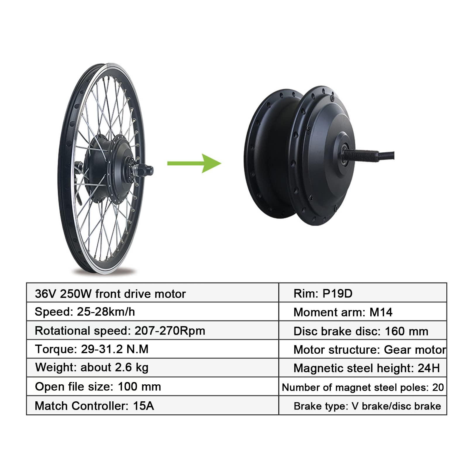 Ruota Anteriore Redondo 29/28 Pollici Per Bici Elettrica – Cerchio Shimano 525, Nero - Foto 2
