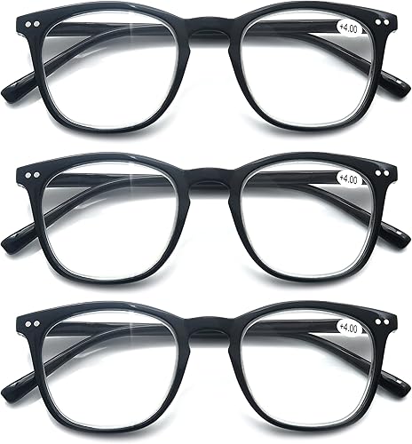 Miniatura 9 de Paquete de 3 lentes de lectura para mujeres y hombres, elegantes lectores ovalados, flexibles con bisagra de resorte, gafas de lectura +1.25