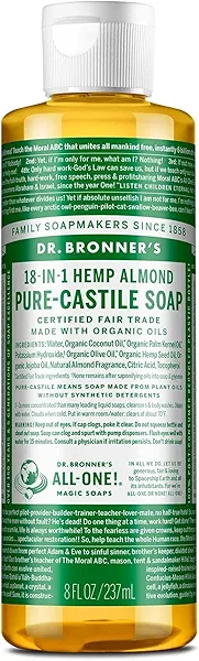 DR. BRONNER'S, CASTILE LIQ SP,OG3,ALMOND 8 Fl Oz EA 1