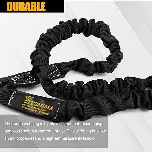 Miniatura 4 de TRSMIMA - Arnés de seguridad retráctil – Protección contra caídas Correa de árbol de escalada de 6 pies de doble pierna interna que absorbe los