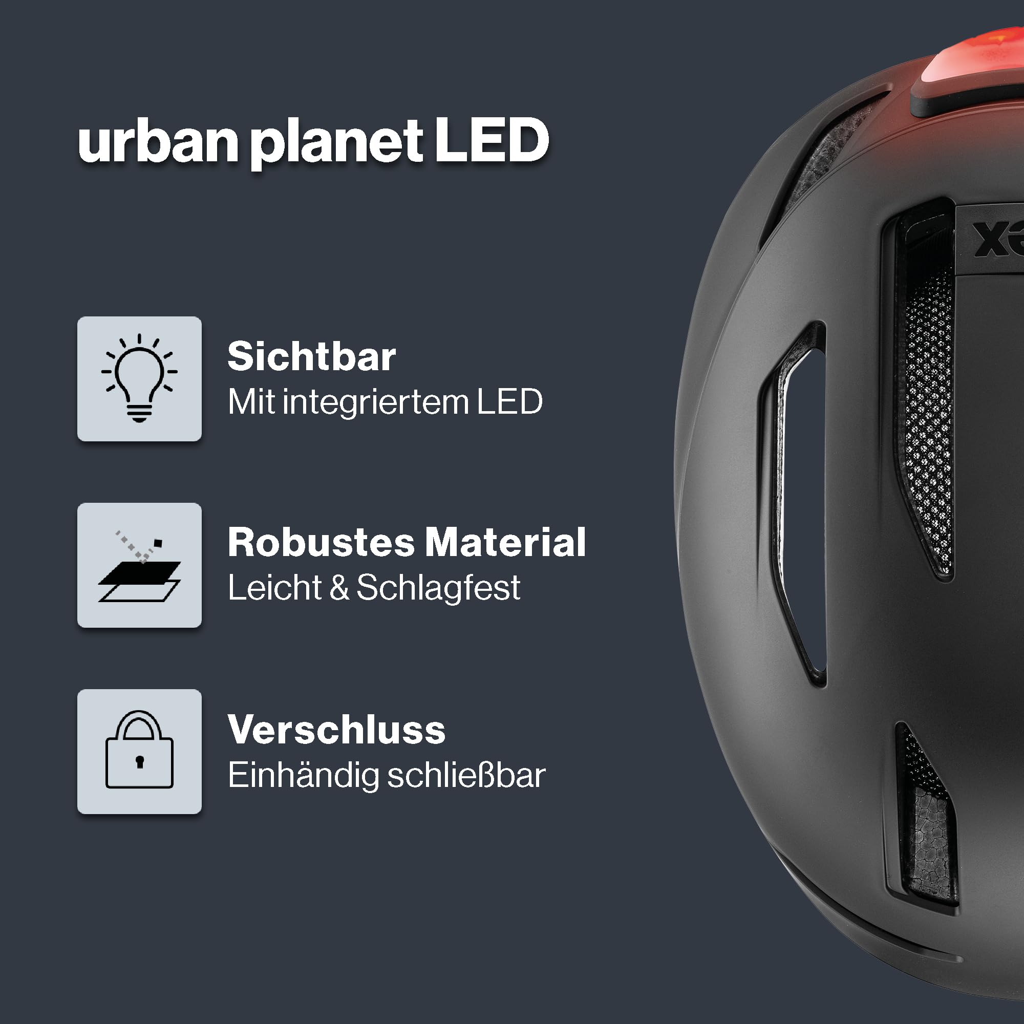 uvex urban Planet LED Fahrradhelm Damen Herren LED-Licht