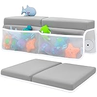 Vista 1 de Cómodo juego de rodilleras y coderas de baño para bebé, almohadilla gruesa de espuma viscoelástica con soporte para el codo, cojín de bañera