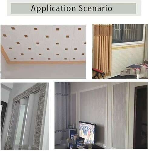 Miniatura 4 de Pelar y pegar, líneas de cintura decorativas 3D para pared, bordes de pared, longitud de 7.5 ft de ancho, 3.1 in, moldura flexible autoadhesiva para