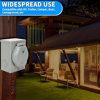 30AMP Generator Power Inlet Box with Pre Punched Knockouts, NEMA L14-30P for 4 Prong Generator with LED Indicator Light 125/250 Volt, 7500 Watts for Outdoor Use, ETL Listed (L14-30P)