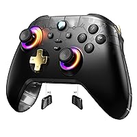 Vista 10 de EasySMX D05 PC Controller - Enhanced Wireless Bluetooth Pro Controller with Charging Dock/Hall Sensor/RGB Lighting - No Stick Drift, No Dead Zone