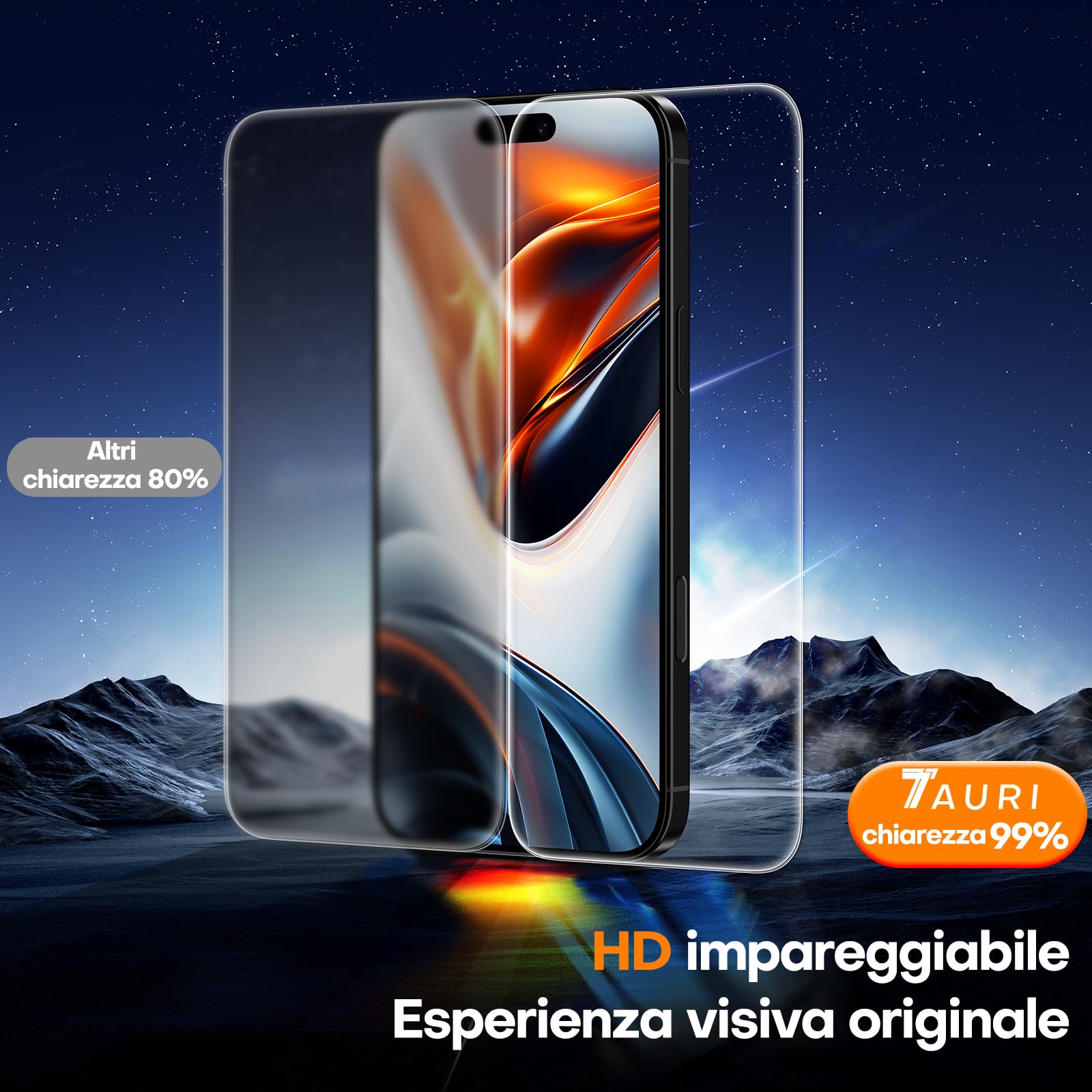 TAURI Vetro Temperato per iPhone 16 Pro Max 6.9 Pollici,Rimozione Automatica Della Polvere, Durezza 9H, Senza Bolle,Pellicola Protettiva per iPhone 16 Pro Max Film, 3 Pezzi