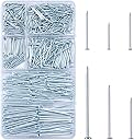 KURUI 700pcs Hardware Nails for Hanging Pictures, Up to 2"-Long Finish Nails Assortment Kit for Wall Art Decor, 640 Frame Nails and 60 Small Finishing Nails for Drywall Wood - Silver Picture Hangers