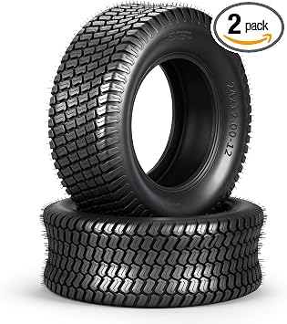 24x12.00-12 Lawn Mower Tires, 4 Ply Tubeless, Set of 2 | 24x12-12, 4PR, Turf-S Tread, Fits Riding Mowers, Lawn/Garden Tractors & Golf Carts, Utility Vehicles, 2-Pack