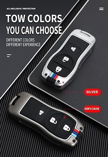 Miniatura 7 de HIBEYO Funda para llavero de aleación de 3 botones para Nissan Tiida Sentra X-Trail T30 Altima Frontier Armada Maxima para Infiniti QX56 JA60 FX35