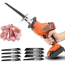 Bone Saw Machine, Electric Commercial Home Butchers Saw, Electric Reciprocating Saws,Handheld Butcher Bone Saw with Saw Blades, for Cutting Meat/Bones/Wood,1Battery