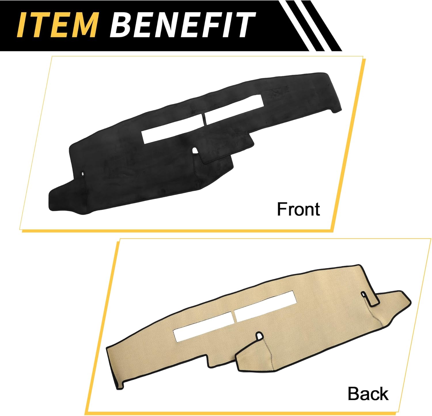 Dash Cover for Chevrolet Silverado 1988-1994 Dash Board Mat Anti-Slip Dash Cover Mat Flannel Center Console Dashboard Cover Pad Carpet Black