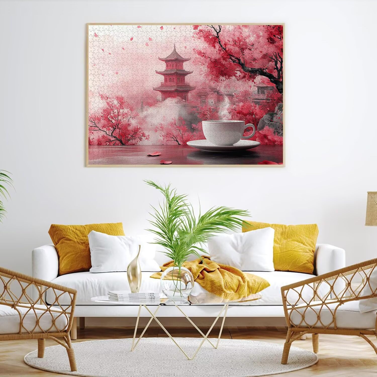 Puzzle 2000 sztuk 99 x 70 cm, puzzle dla dorosłych kwiaty wiśni na poddaszu