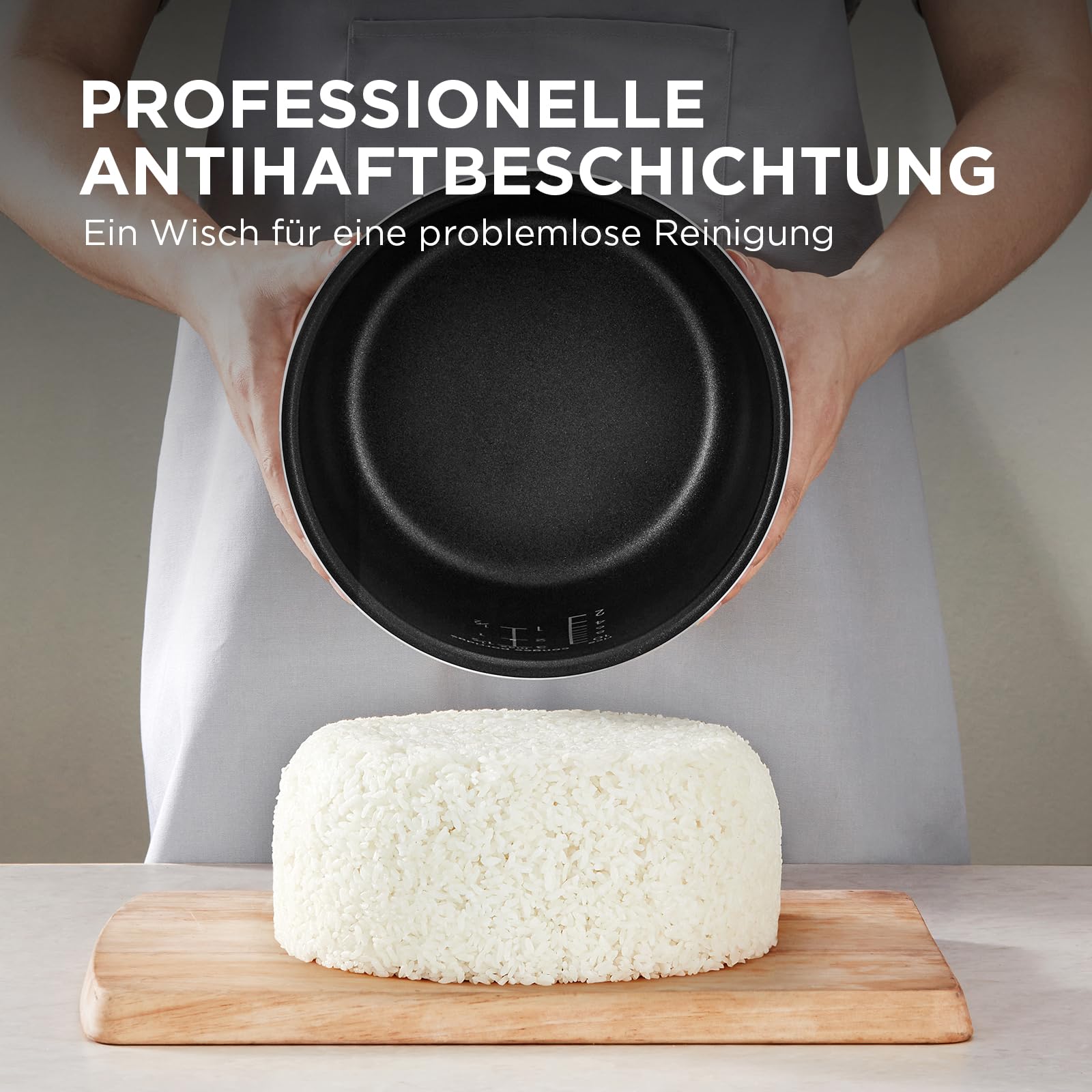 Midea Reiskocher, Multikocher mit 11 Programme, Rice Cooker 5 L für 2-10 Personen, Slow Cooker & Dampfgarer mit 24h Warmhaltefunktion, Timer, inkl. Dämpfeinsatz, Löffel & Messbecher, Schwarz & Silver