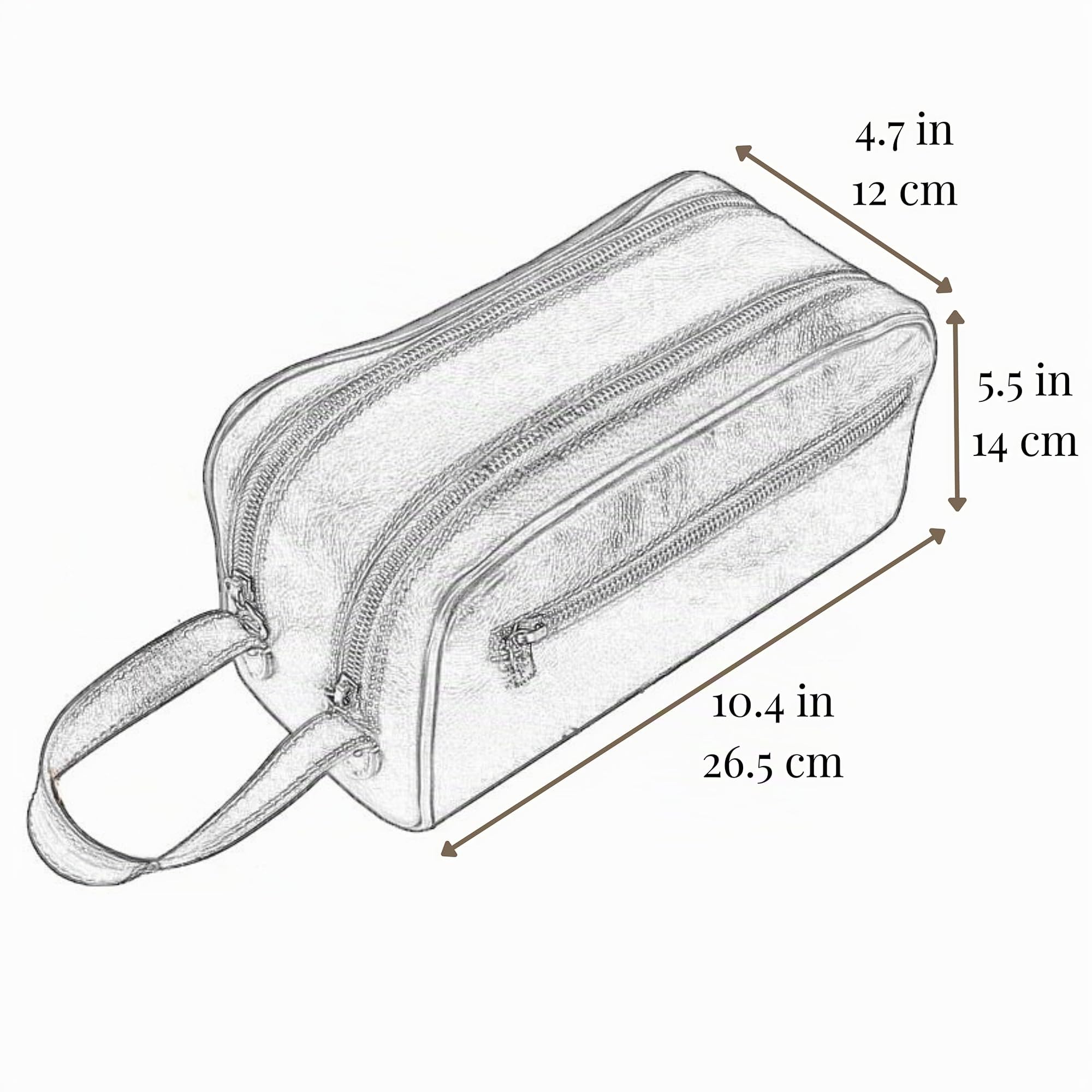 Beauty Case Uomo Pelle Realizzato in Italia da Esperti Artigiani – Beauty da Viaggio con 2 Scomparti, Tasche Interne ed Esterne – Borsa da Toilette da Viaggio – Time Resistance