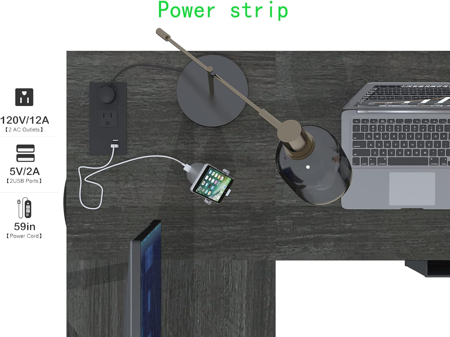 L Shaped Desk with Drawers, Gaming Desk, Corner Computer Desk with Storage and Power Outlet,Reversible U Shaped Work Pc Desk for Home Office with Monitor Stand 2 Person Long Desk 56 Inch Gray