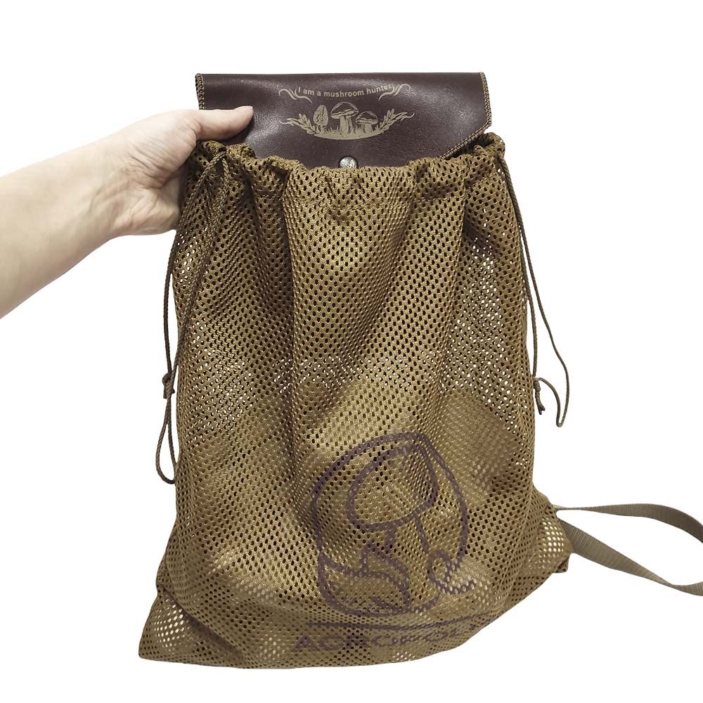 Acropolis Morel & Pilz Jagdtasche - Futtertasche für Pilze - Haversack Crossbag - Futtertasche für Wandern, Camping, Jagd, Khaki, Medium