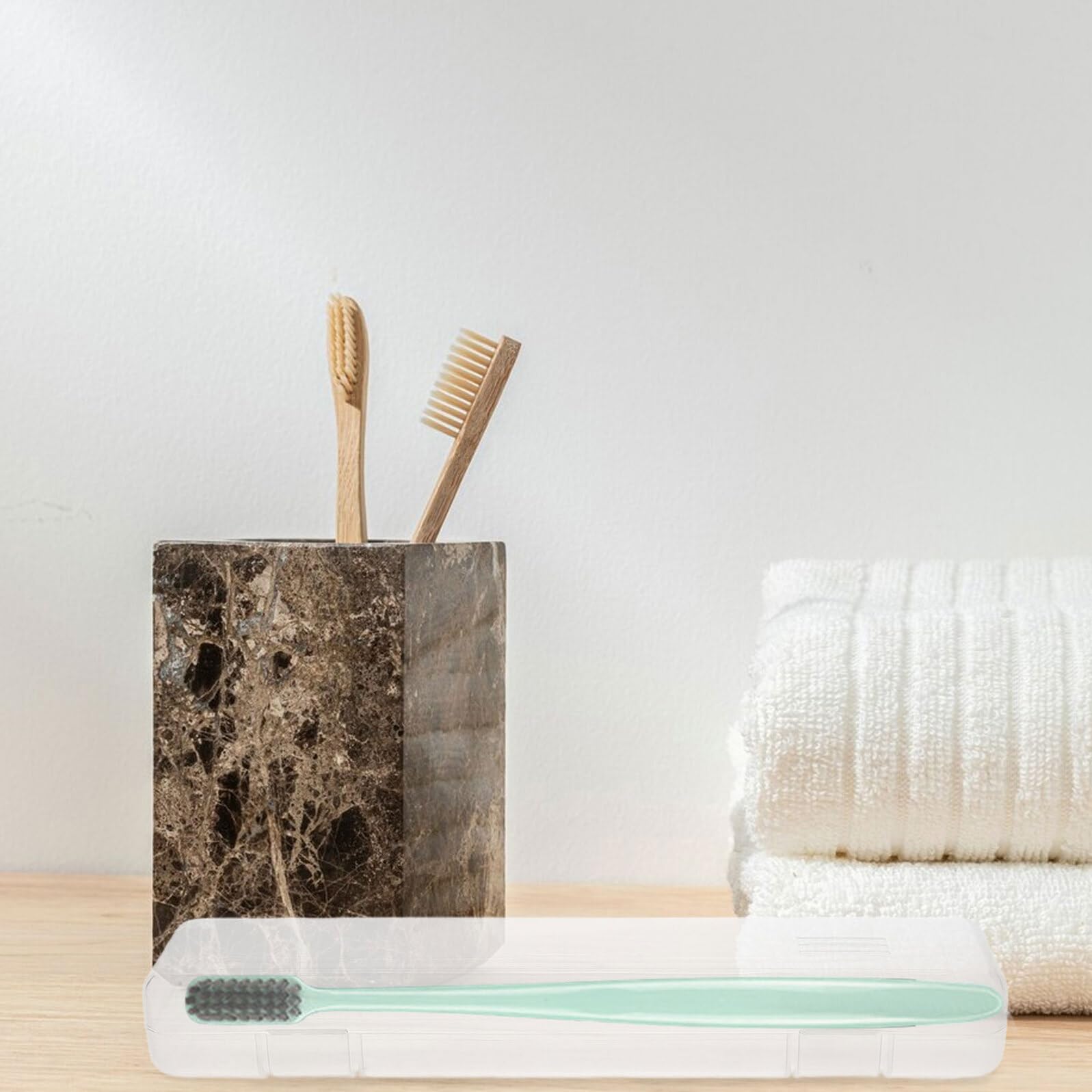 10 pezzi Scatola Trasparente Porta Spazzolino e Dentifricio Organizer Portatile Compatto Custodia Sigillata per Viaggio Campeggio e Uso Quotidiano