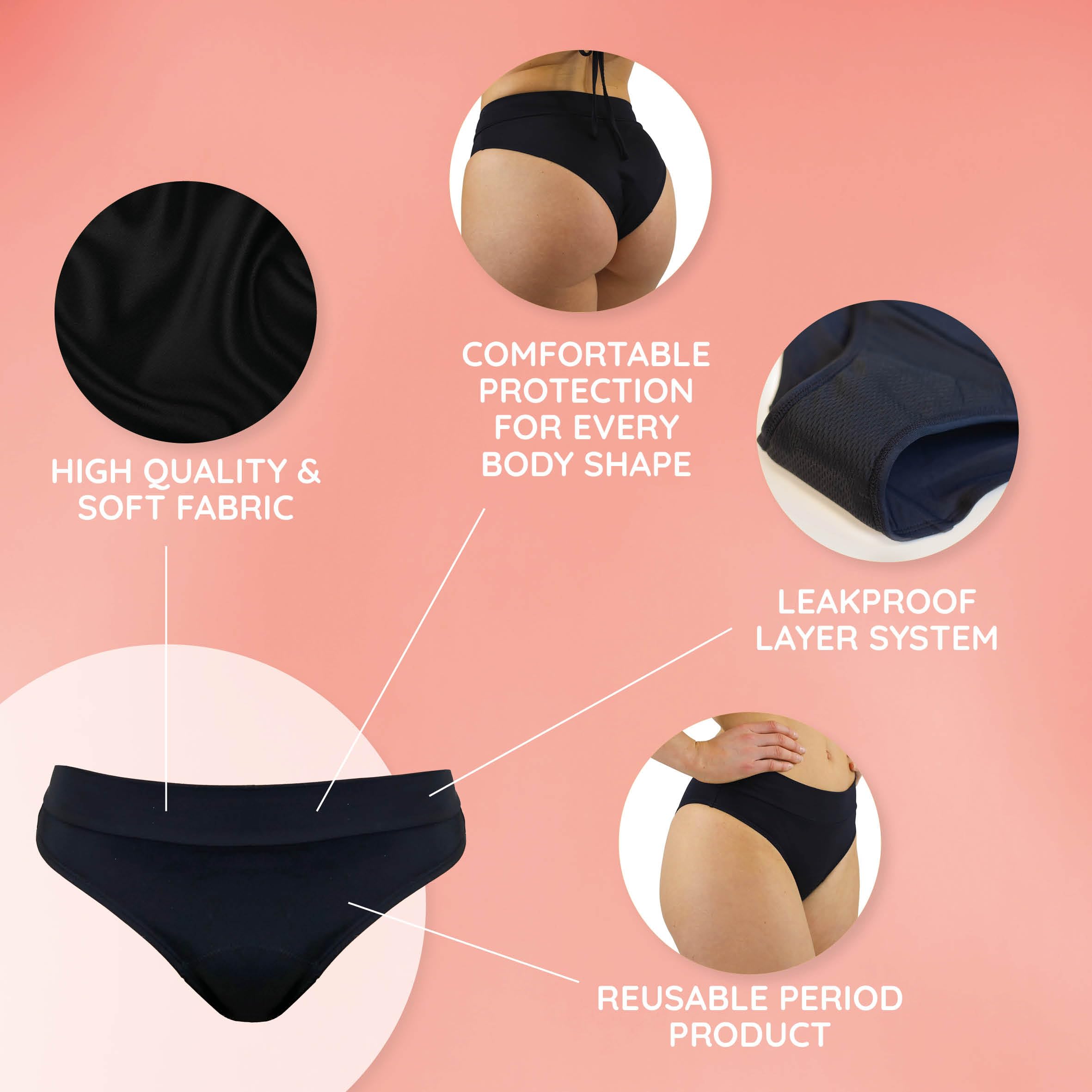 MYLILY Bas de Maillot de Bain Menstruel 1 Pièce Femmes Anti-Fuite Oeko-TEX