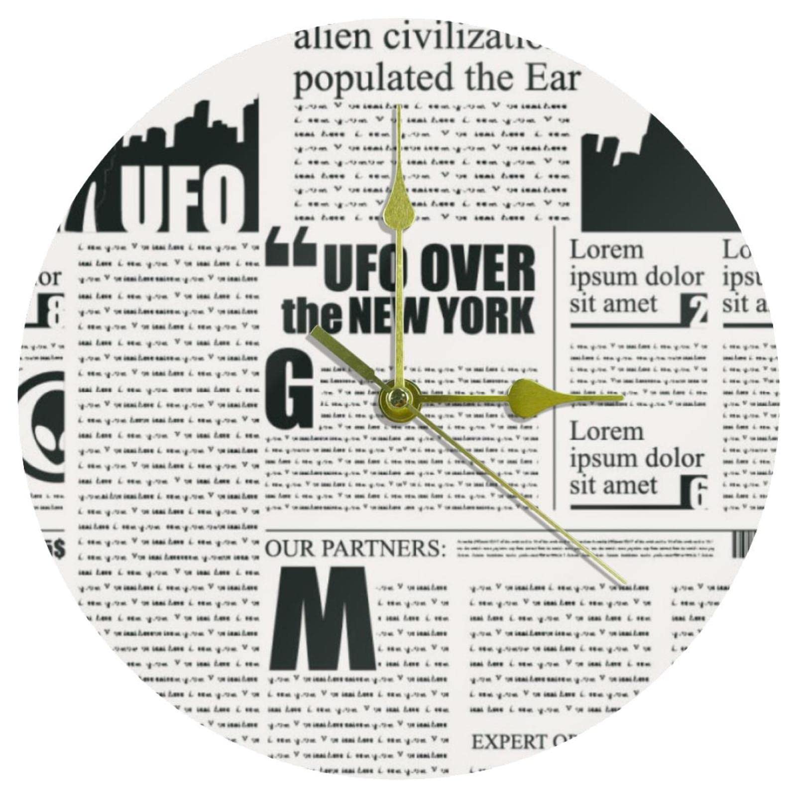 Horloge murale vintage en acrylique ronde de 24 cm pour décorer votre bureau