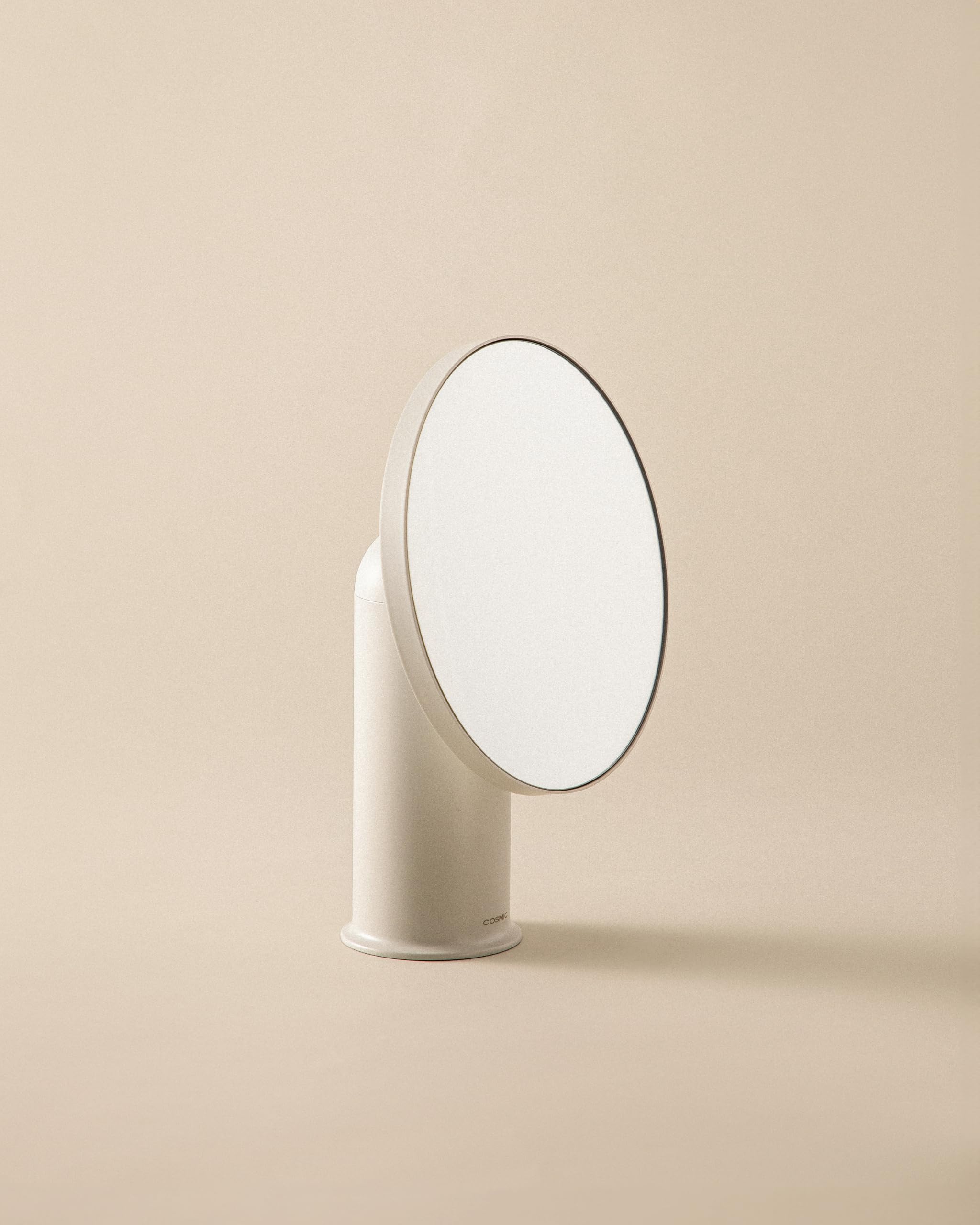 COSMIC Specchio LED Ingranditore da Bagno - Design Circolare, Acciaio Inossidabile, Aumento 5X, Installazione Facile, Resistente all'Umidità, Bianco, 10 Anni di Garanzia
