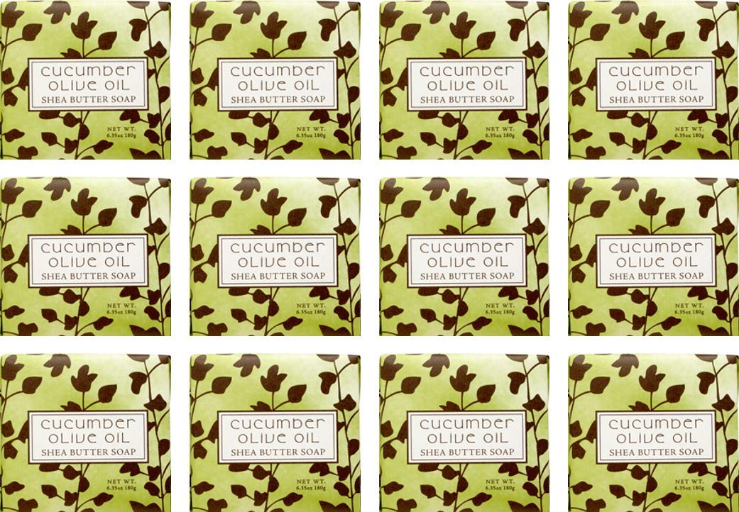 Greenwich Bay Trading Company 1.9oz Soap Bulk Packs of 12 (Cucumber Olive Oil)