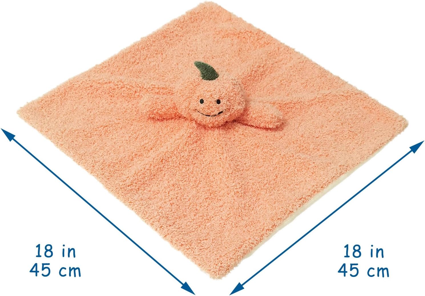 Baby Orange Pumpkin Soft Stuffed Animal Security Blanket, Plush Pumpkin Character Lovey Blanket, Baby Shower/Nursery Gift, Newborn Infant Toddler Snuggle Blankie for Girls Boys, 18 Inches