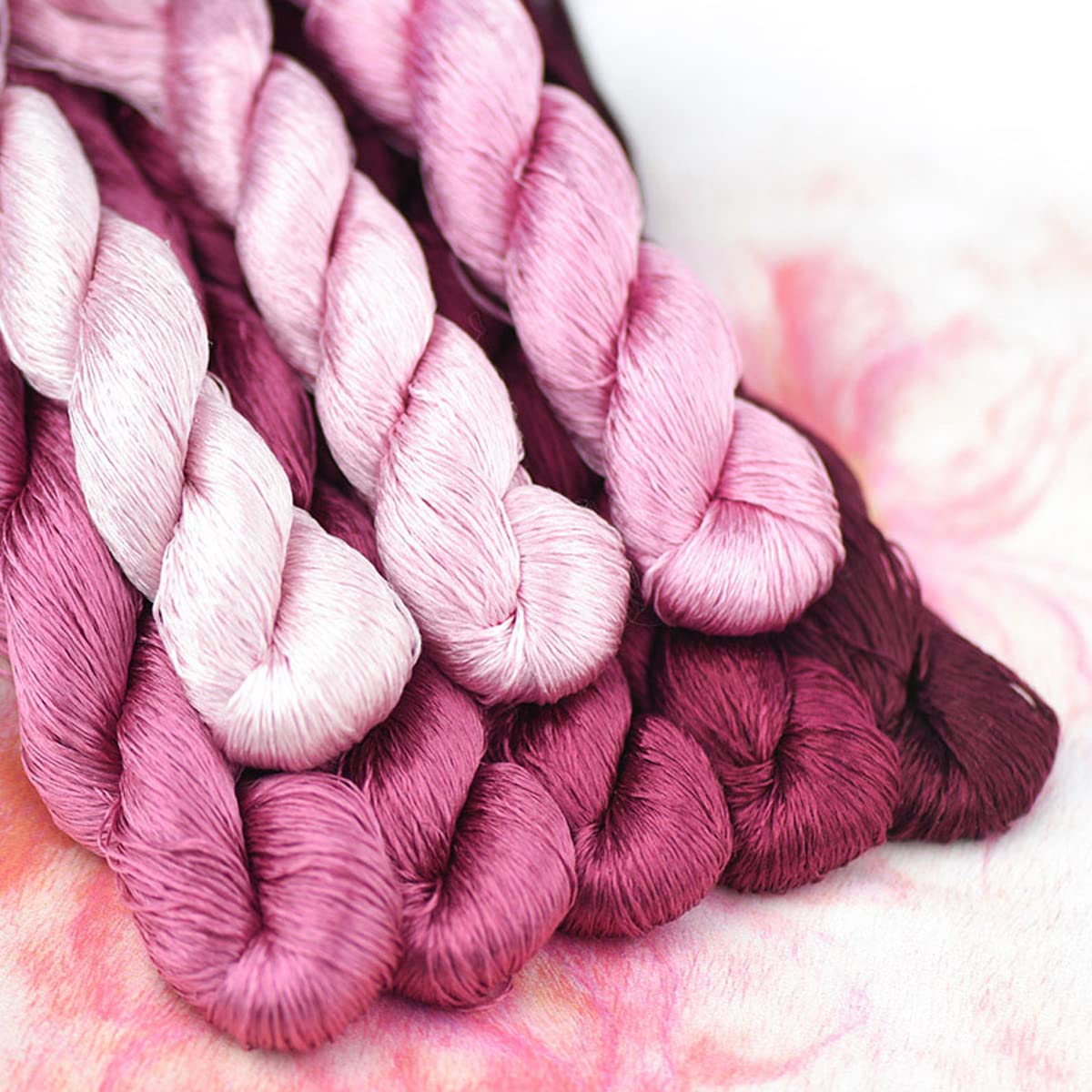MINGGUXIUYI Natural 100% Silk Thread, Handmade Embroidery Thread, Silk Embroidery Thread 880 Metres, 8 Colors (80) - Image 3