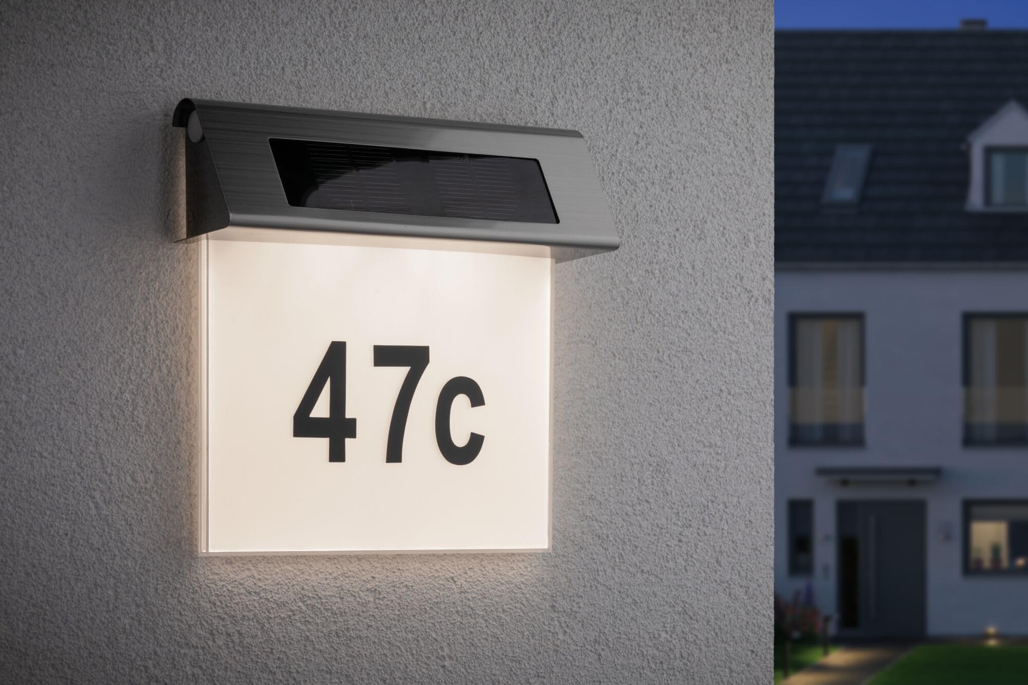 Specjalna lampa solarna numer domu IP44 LED 1 x 0,2 W plama/Wh stal nierdzewna/ACR