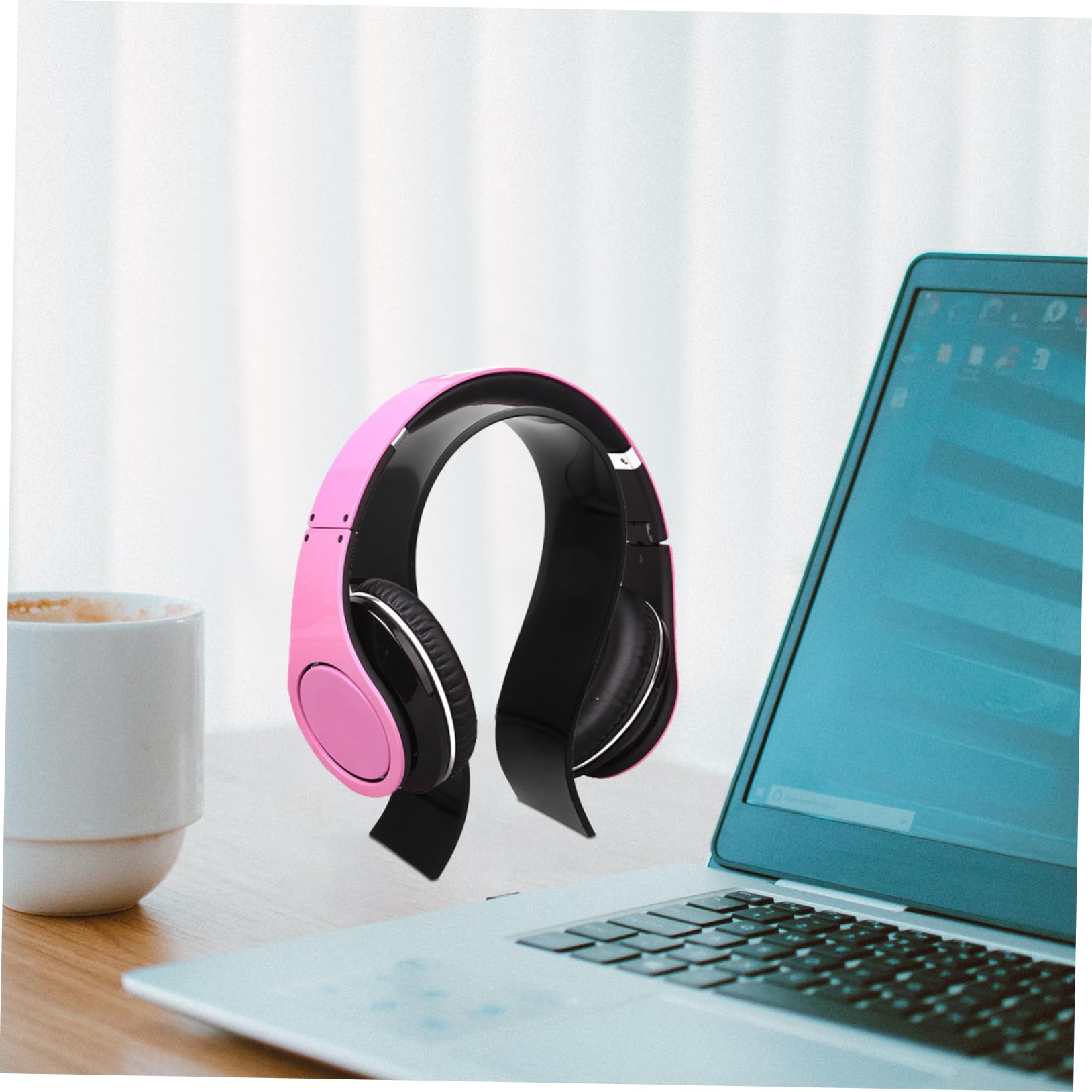 Gadpiparty 5 Piezas soporte para auriculares estante para auriculares colgador de auriculares de escritorio soporte de auriculares para juegos para escritorio Acrílico Negro