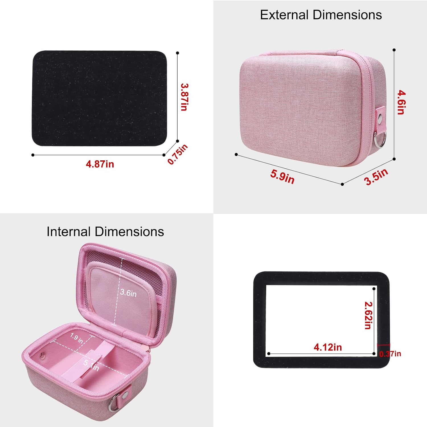 Camera Case Bag Compatible with Canon PowerShot G7 X Mark III, Mark II, SX740 HS, Sony ZV-1, KODAK PIXPRO WPZ2 Digital 4K Vlogging Camera, Point and Shoot 4K Video Camera Bag, Pink (Case Only)