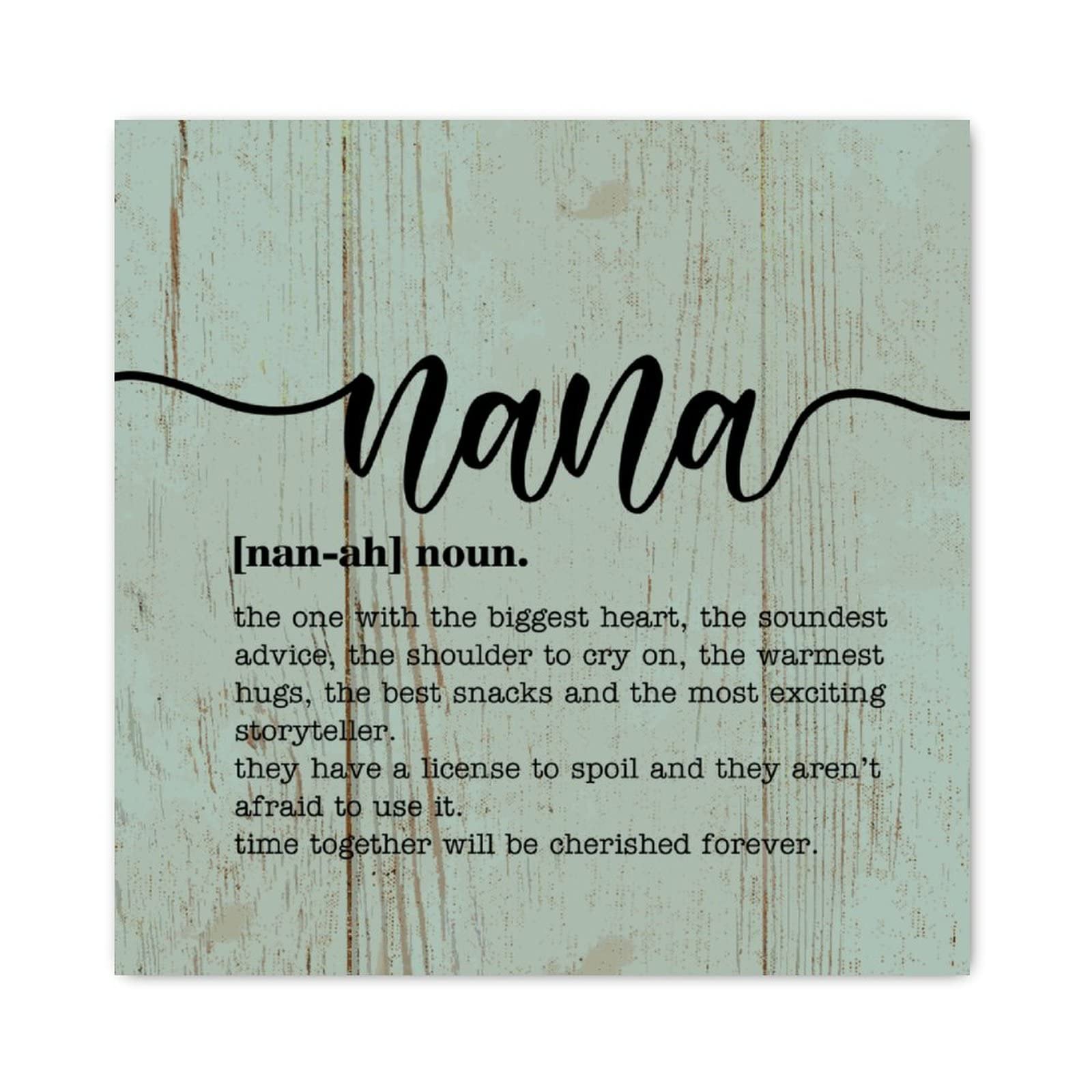 Evans1nism Style-1 Nana Definition Wood Sign Primitive Quotes Wall Art Sign Word Description Christian Home Wall Decor Unique Wall Decor Artwork For Farmhouse Home Kitchen Living Room Decor 16X16in