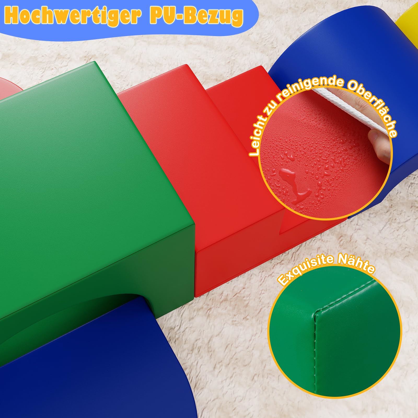 Costway 6-dlg. schuimbouwstenen voor kinderen indoor, zachte bouwstenen met tunnel, trap & oprit, gigantische bouwstenen om te klimmen & te ravotten, voor binnen voor kinderen (meerkleurig Costway 6-dlg. schuimbouwstenen voor kinderen indoor, zachte bouwstenen met tunnel, trap & oprit, gigantische bouwstenen om te klimmen & te ravotten, voor binnen voor kinderen (meerkleurig