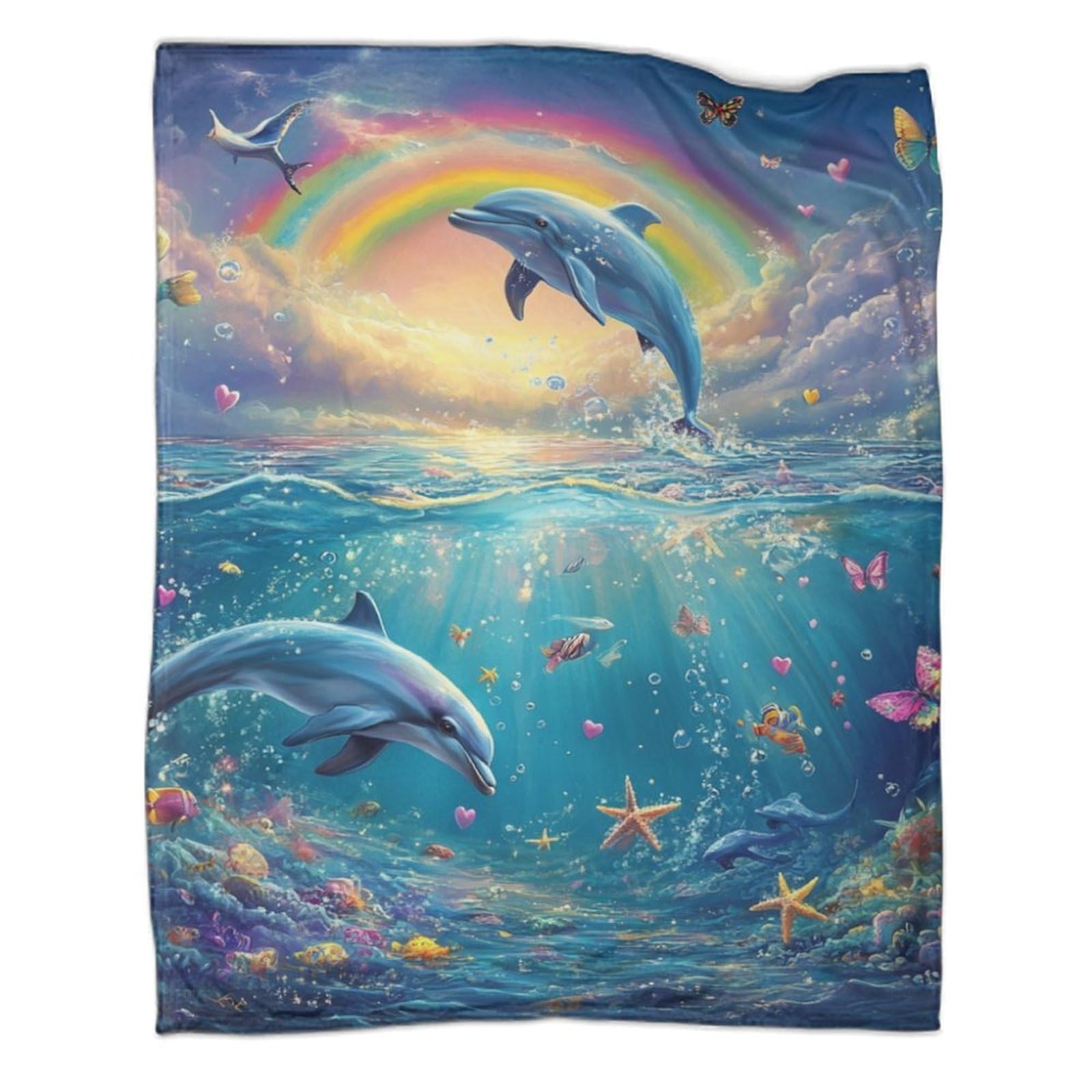 Couverture dauphin chaude et moelleuse en microfibre isolante