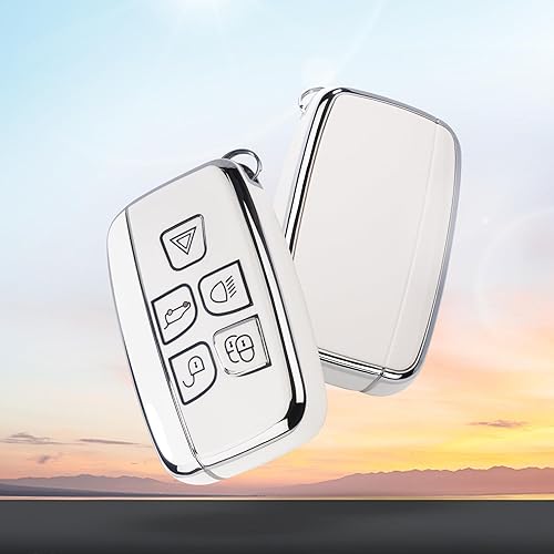 Miniatura 7 de Funda para llavero Land Rover con llavero, funda de TPU suave compatible con Evoque Velar Sport Discovery Freelander2 LR4 Land Rover Sport Jaguar XF