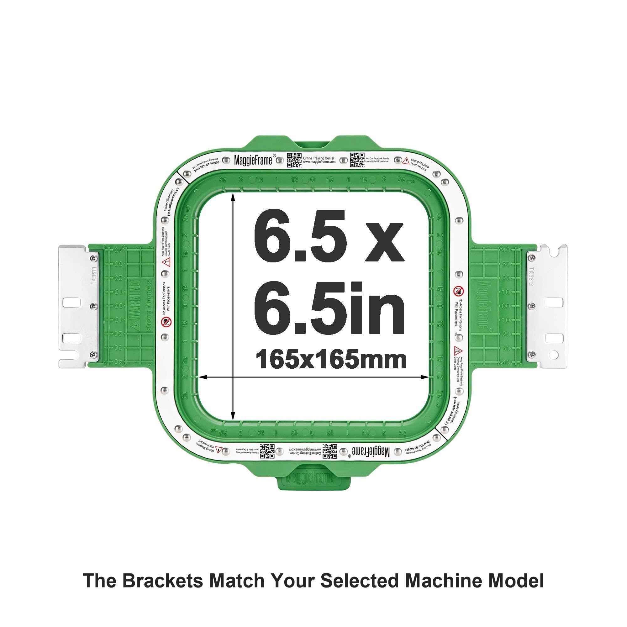 Brewland Bastidor de bordado magnético 165x165mm para Poolin EOV EOM EOX | Compatible con las máquinas Poolin indicadas en el título; 6.5x6.5inch