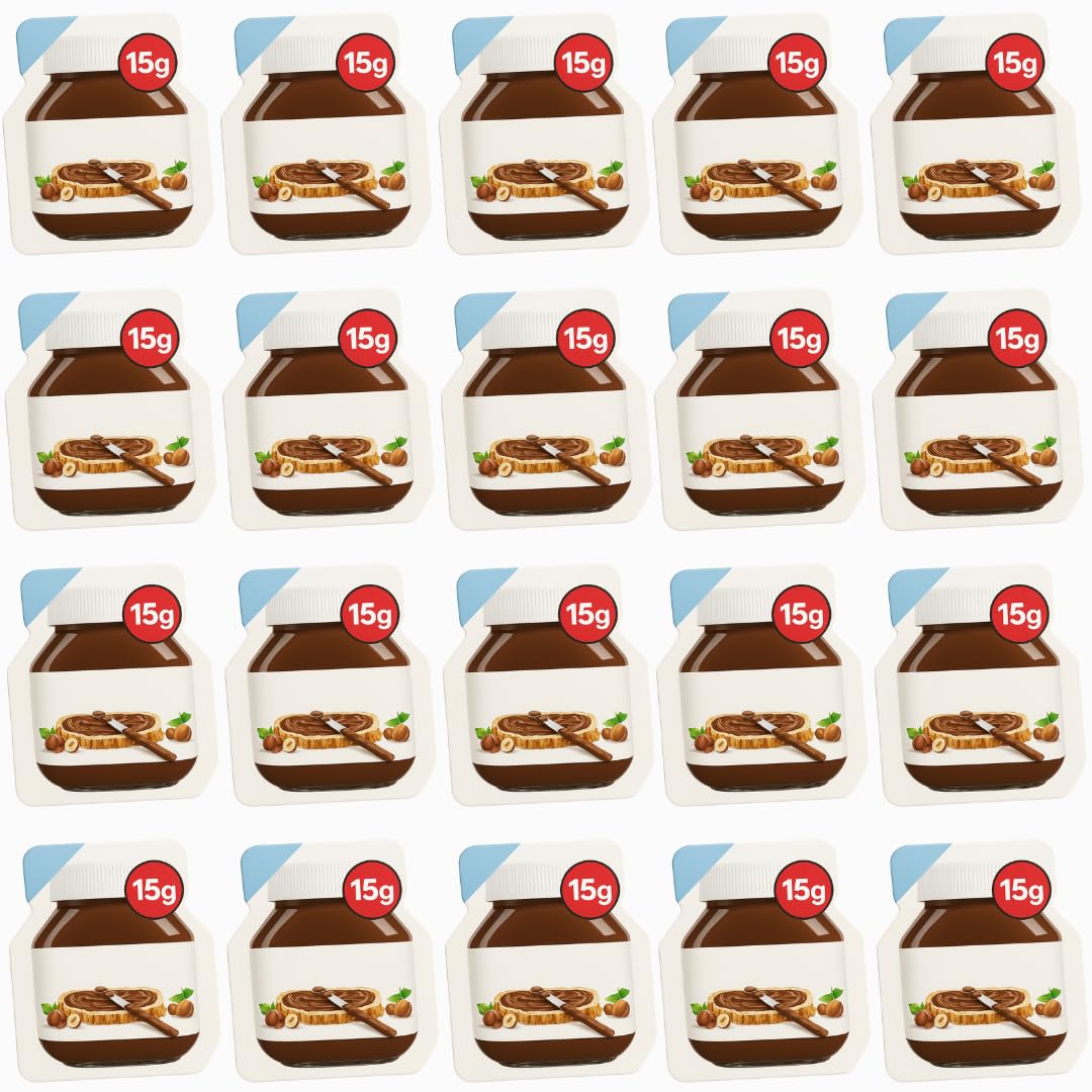 20 X 15g Rich & Creamy Chocolate Hazelnut Spread Portions – Individually Sealed - Perfect for Travel - Great on Pancakes, Toast and Waffles - 20 Pack