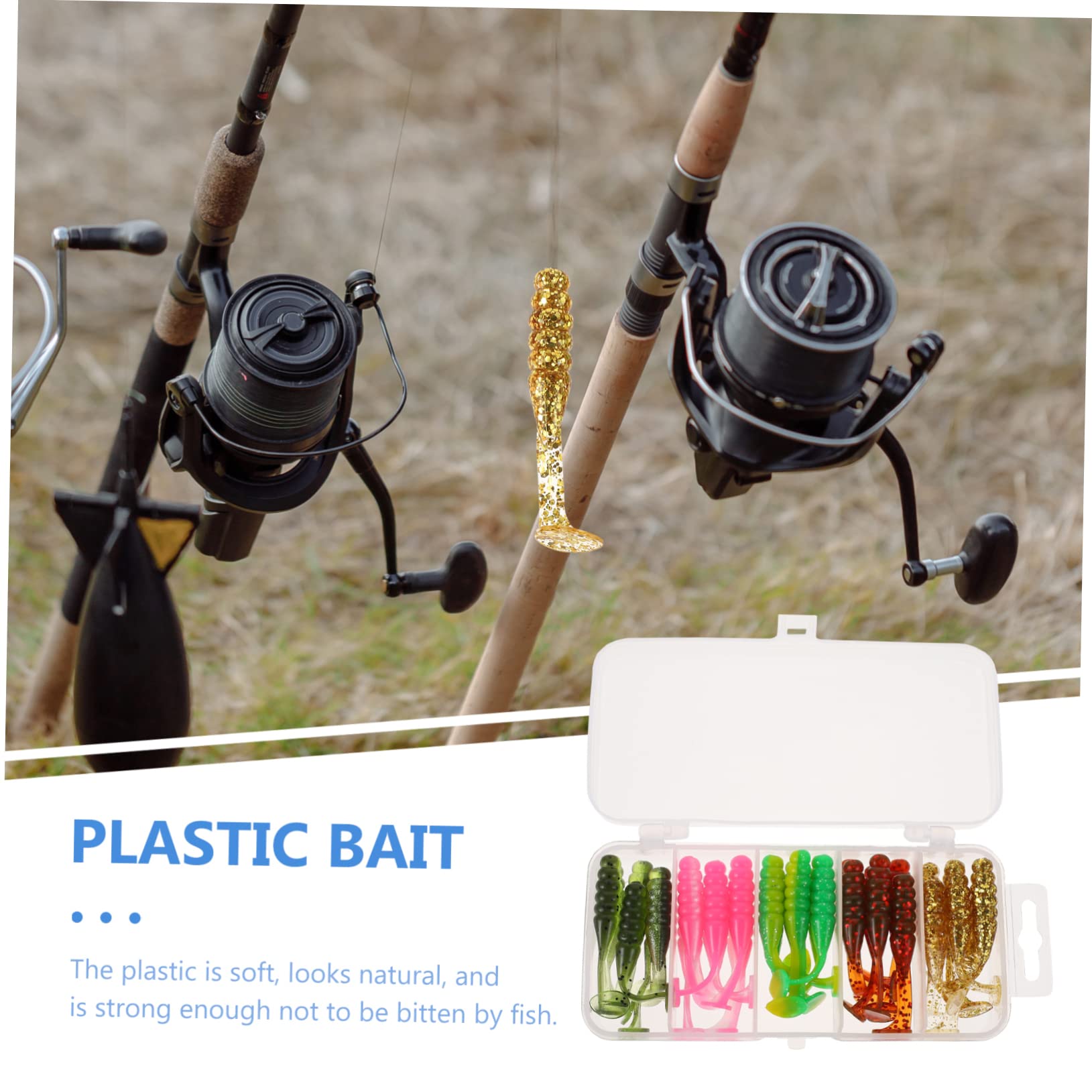 Milisten Leurre Souple De Simulation Pôle pour La Pêche Océan Leurres De Basse Plombs Appât Poisson Pince Carpe De Canne À Pêche Moulinets De Pêche Filet PVC
