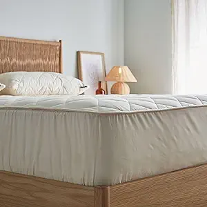 Woolroom Deluxe Hypoallergenic Mattress Protector Twin Size - 100% Natural Thermoregulating British Wool Mattress Pad - Promotes Sleep Hygiene & Mattress Protection - Machine Washable Mattress Cover